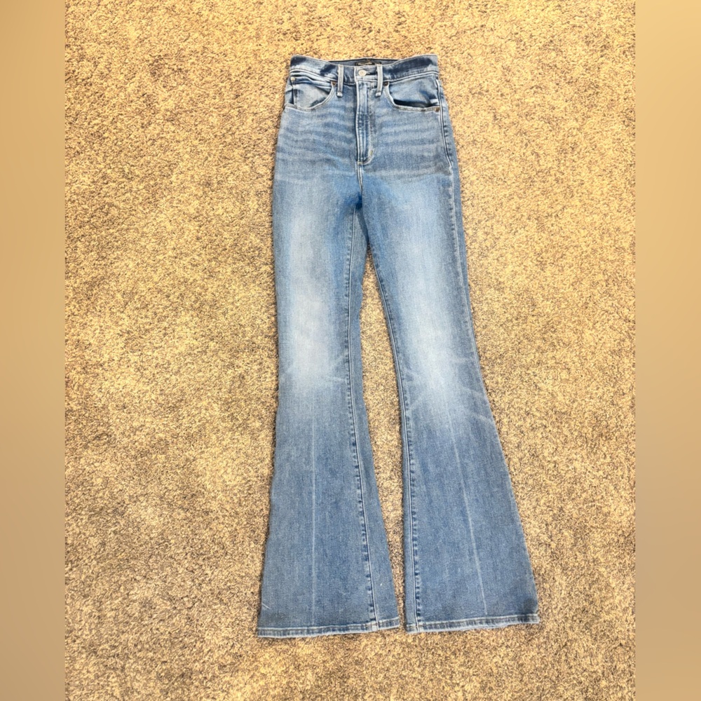 Abercrombie & Fitch Blue Flare Wide Leg Jeans